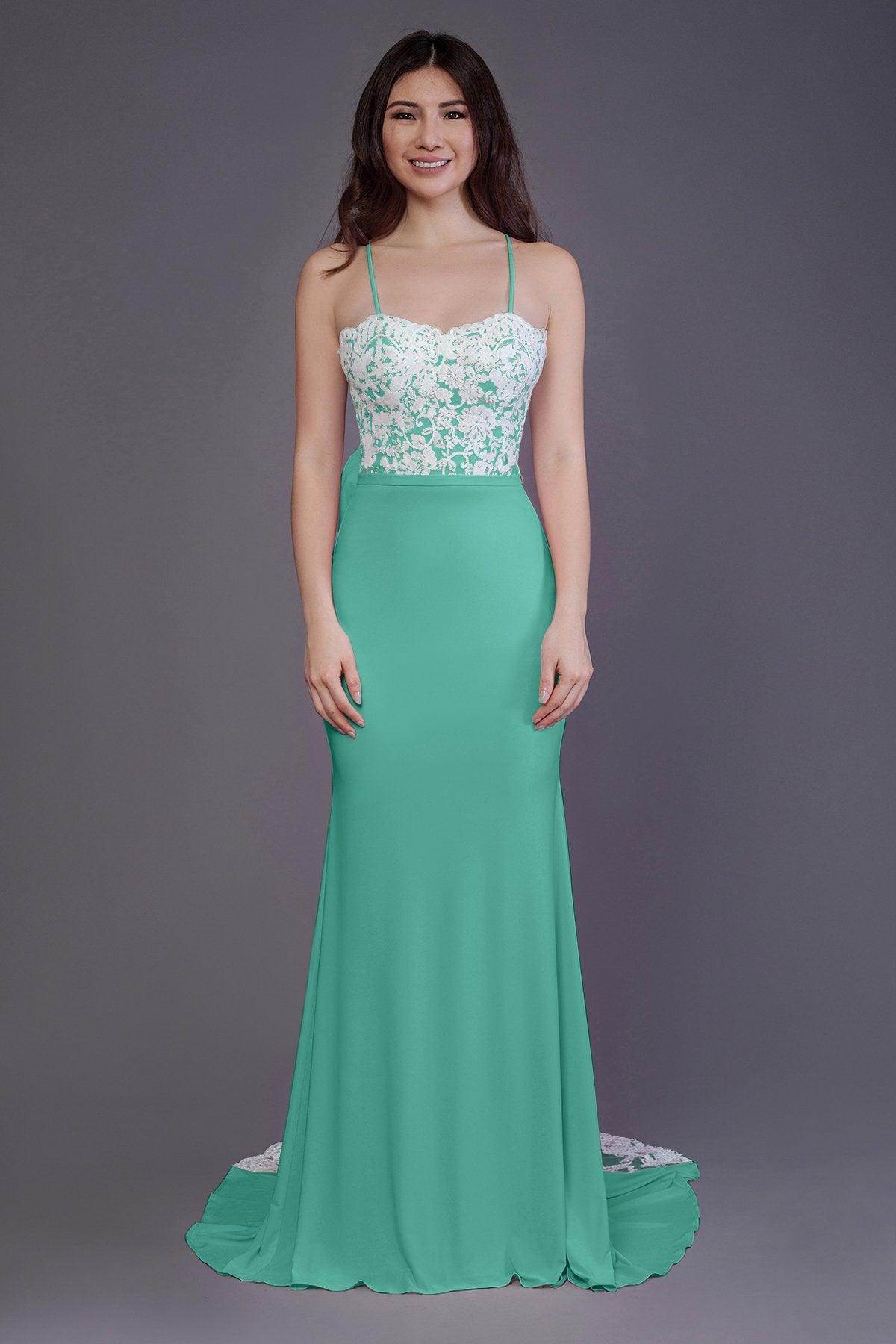 Mermaid Sweep Train Knitted Fabric Bridesmaid Dress PR3565 - COCOMELODY